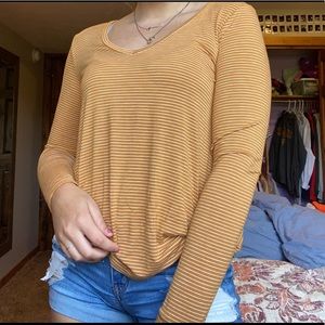 Yellow and white striped long sleeve